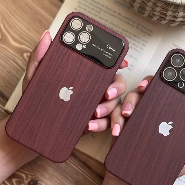 Premium Wooden Design Case For iPhone With Camera Lens Protection